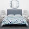Designart 'Retro dotted blue wave pattern' Vintage Bedding Set - Duvet Cover & Shams